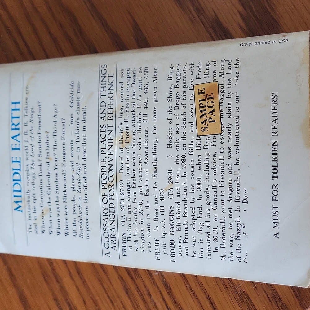 A Guide To Middle Earth - Paperback Copywrite 1971 - Picture 7 of 7